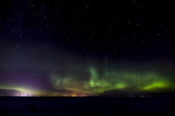 aurora borealis with stary sky