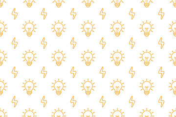 light bulb electricity seamless pattern on white background vector design