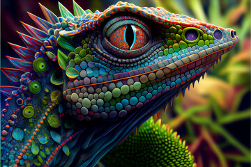 Wall Mural - Lizard Hyperdetailed Art