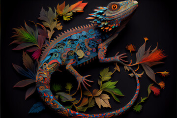 Wall Mural - Lizard Hyperdetailed Art