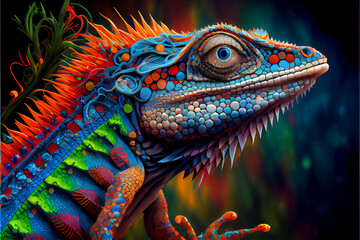 Wall Mural - Lizard Hyperdetailed Art