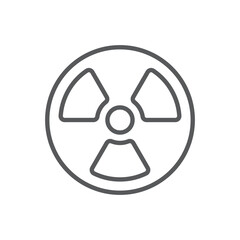 Radiation symbol line icon. Minimalist icon isolated on white background. Radiation symbol simple silhouette.