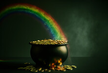 A Pot Of Gold At The End Of A Rainbow. Generative Ai