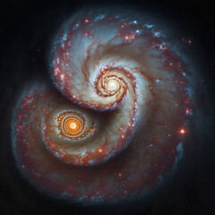 Wall Mural - generative ai illustration of planets and shining stars galaxy in space. universe galaxy nebula star