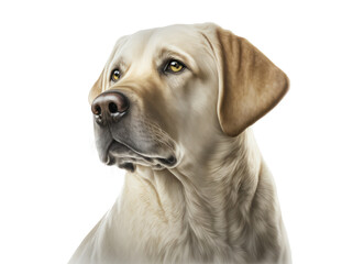 Wall Mural - Labrador retriever dog isolated on white. generative ai , PNG