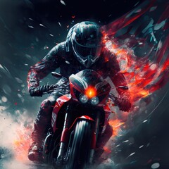 Wall Mural - Illustration of motorcycling race - Stylized - Created with Generative Ai Technology