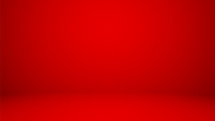 empty red color studio room background ,product display