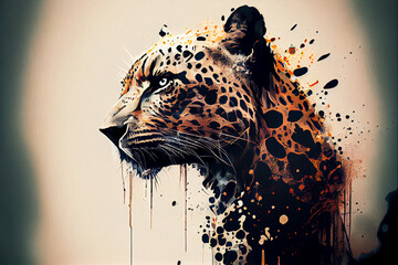 Wall Mural - Leopard illustration artwork