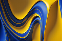 Plain Blue And Yellow Smooth Marble Background Made With Generative AI Technology
