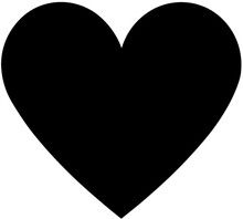 Black Heart Flat Icon, The Symbol Of Love, Single Element Png Transparent Background 