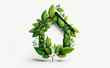 Ecology house symbol made from leaves, eco concept illustration on white background, generative, ai