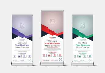 Modern business roll-up banner template design