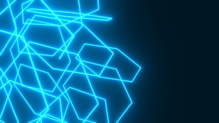 Hexagon, Würfel, Wabe, Box, neon, Geometrie, Anordung, 3D, dynamisch, Quader, metall, mosaik, Architektur, blau