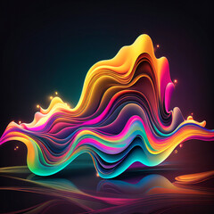 Poster - abstract colorful stripes background, ai generation