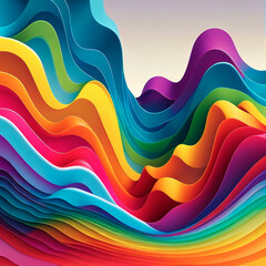 Poster - abstract colorful stripes background, ai generation