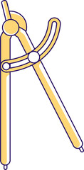 Fototapete - Pair of compasses semi flat color raster element. Full sized object on white. Technical tool for drawing circles simple cartoon style illustration for web graphic design and animation