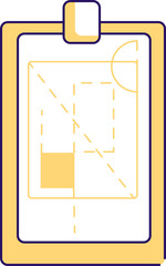 Fototapete - Architect project semi flat color raster element. Full sized object on white. Paperwork. Schematic construction plan simple cartoon style illustration for web graphic design and animation