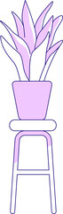 Poster - Home plant in pot semi flat color raster element. Full sized object on white. House arrangement. Horticulture simple cartoon style illustration for web graphic design and animation