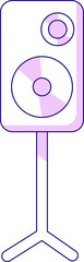 Poster - Professional stereo system semi flat color raster element. Full sized object on white. Concert equipment. Loudspeaker on stand simple cartoon style illustration for web graphic design and animation