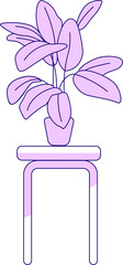 Poster - Potted plant on stand semi flat color raster element. Full sized object on white. Houseplant. Home decoration simple cartoon style illustration for web graphic design and animation