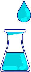Poster - Laboratory conical flask semi flat color raster element. Full sized object on white. Lab glassware. Chemical reaction simple cartoon style illustration for web graphic design and animation