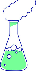 Poster - Lab flask with evaporating substance semi flat color raster element. Full sized object on white. Chemical reaction simple cartoon style illustration for web graphic design and animation