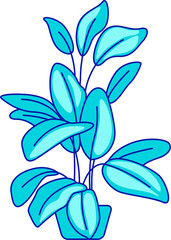 Poster - Beautiful potted plant semi flat color raster element. Full sized object on white. Houseplant. Home decoration simple cartoon style illustration for web graphic design and animation