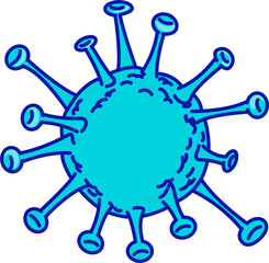 Poster - Virus semi flat color raster element. Full sized object on white. Microbiology. Scientific sample. Infectious agent simple cartoon style illustration for web graphic design and animation