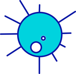 Poster - Contagious virus semi flat color raster element. Full sized object on white. Microbiology. Scientific sample. Infectious agent simple cartoon style illustration for web graphic design and animation