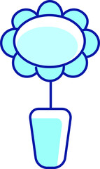 Poster - Blooming flower in pot semi flat color raster element. Full sized object on white. Houseplant care. Home decoration simple cartoon style illustration for web graphic design and animation
