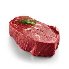 Close-up view of fresh raw Denver Steak Chuck cut in isolated white background