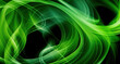 green smoke wave on black background with copy space generative ai swirl