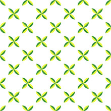 Vibrant Seamless Pattern Of Yellow Green Flowers On White Background. Perfect For Fabric, Textile, Wallpapers, Backgrounds And Other Surfaces