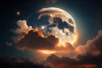 Wall Mural - alien world, deep space landscape