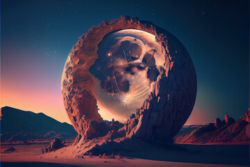 Wall Mural - alien world, deep space landscape