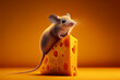canvas print picture - Süße Maus mit Käse - Generative Ai