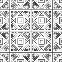 Stylish texture with figures from lines.
Abstract geometric black and white pattern for web page, textures, card, poster, fabric, textile. Monochrome graphic repeating design. 