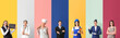 © Pixel-Shot - Collage of different working young women on color background. Women's History Month