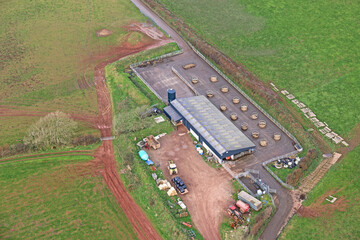 Poster - Aerial view of farm fields in Devon	