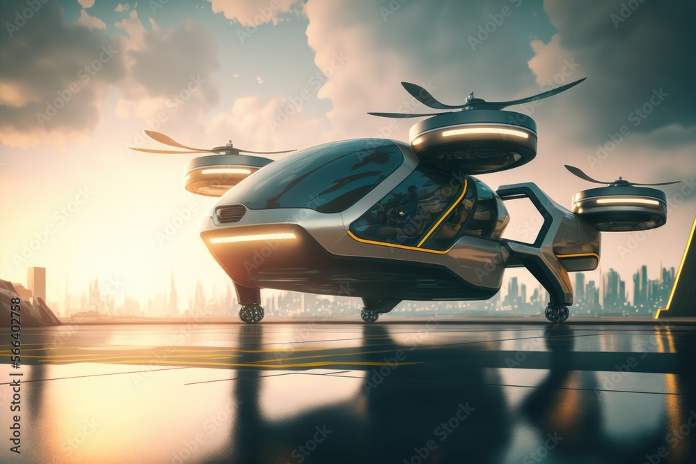 Future of urban air mobility, city air taxi, UAM urban air mobility ...