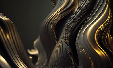 Wall Mural - abstract luxury swirling black gold background. gold waves abstract background texture. print, paint
