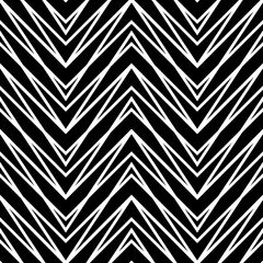 Wall Mural - Zigzag lines seamless pattern. Angled stripes ornament. Linear motif. Pinstripes print. Striped background. Tilted line shapes wallpaper. Slanted stripe figures backdrop. Vector illustration