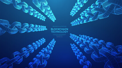 Poster - blockchain digital technology. big data vector background. cryptocurrency technology vector backgrou