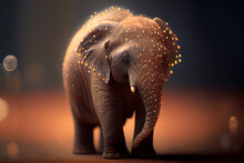 Hyper Realistic Photo Of A Elephant Glowing. Generative AI.