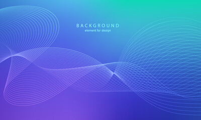 Wall Mural - Abstract gradient background. Wave element for design. Digital frequency track equalizer. Stylized line art. Colorful shiny wave with lines. Trendy color blue. Curved wavy smooth stripe. Vector.