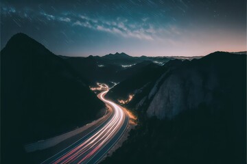 Long exposure car lights