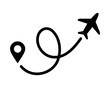 Icono de ruta de avión. Ruta de viaje, vacaciones. Viajar por el mundo, trayectoria. Ilustración vectorial