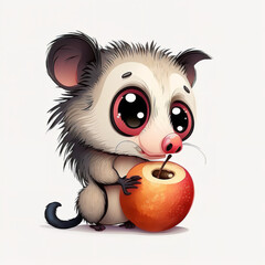 Sticker - cute opossum Generative AI