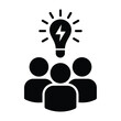 Group idea or teamwork team idea flat vector icon for business apps and websites