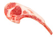 Australian lamb rack cutlets or Raw Frenched Rack Rib with isolate on white PNG File.